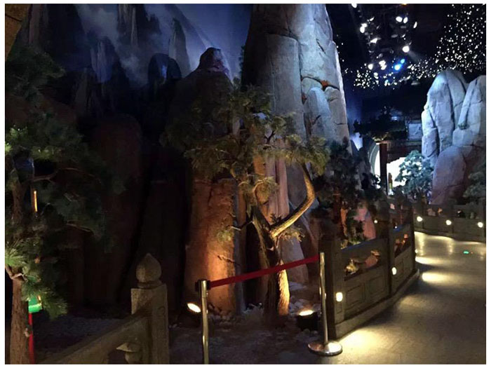 哈爾濱萬達4d影院場館塑石仿真假山制作工程