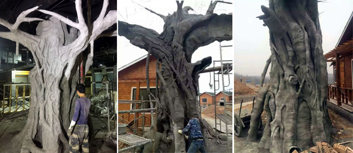 仿真榕樹制作其中強大的作用——抗風、阻燃