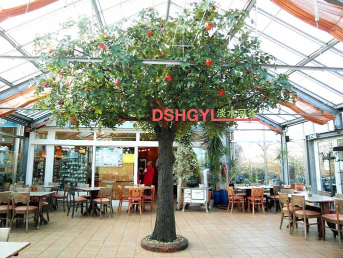 酒店大廳仿真樹是什么材質制作的－可以自己安裝嗎