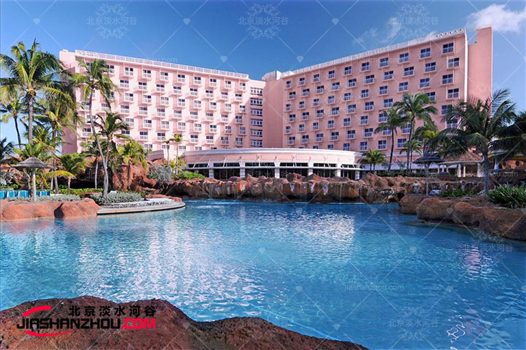 寧波杭州灣濕地鉑瑞酒店塑石假山靜謐優雅曲徑通幽