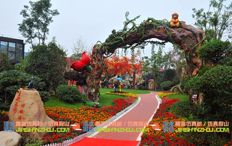 假樹假山大門經典作品適用于生態餐廳旅游景點