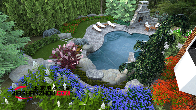 后湖塑石假山生態花園水池巧妙施工煥然一新