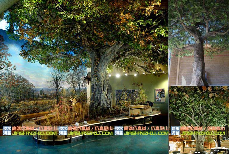 仿真樹(shù)在園林中和真樹(shù)在一起真假難辨