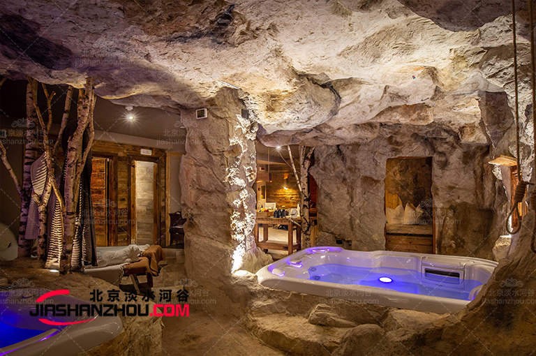 美的人造洞穴酒店浴室設計制作奢華大氣