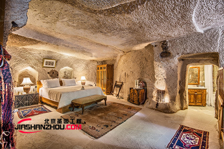 仿真洞穴別墅是一個適合休閑的溫馨休息空間