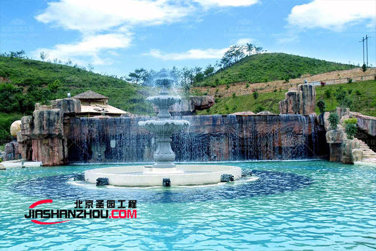 地中海f 格自由形態塑石假山水池增強武漢蔡榨小游園的美感