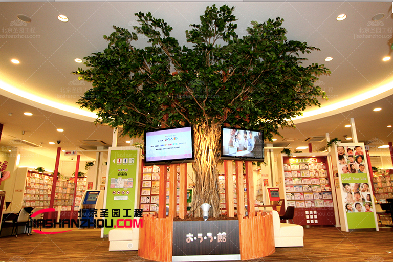 清除毒素凈化空氣的室內功能性仿真樹植物制作