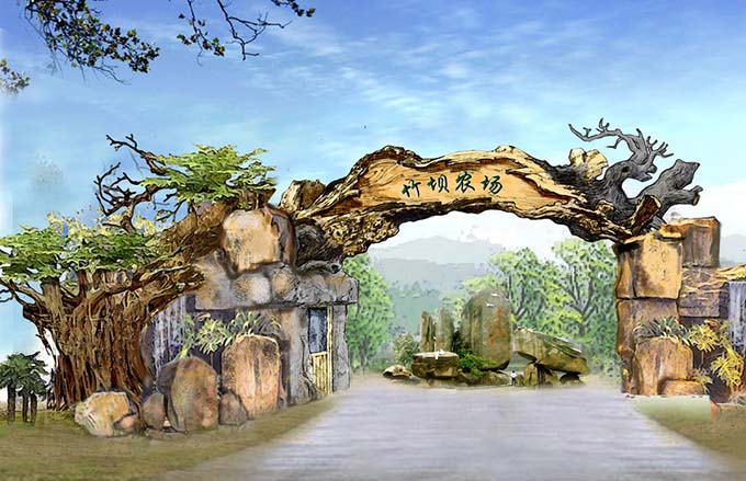 山東煙臺仿真樹大門制作 假樹大門所賦予的神藝術