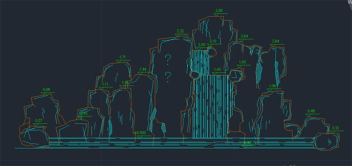 塑石假山施工圖cad