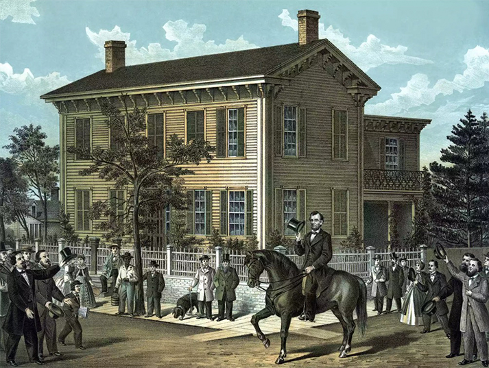 內戰的亞伯拉罕·林肯在人群歡呼聲中騎馬騎馬.jpg 內戰的亞伯拉罕·林肯在人群歡呼聲中騎馬騎馬