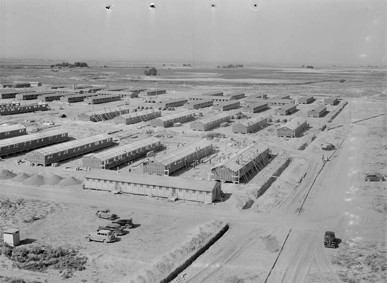 Minidoka戰(zhàn)爭搬遷管理局中心的全景圖