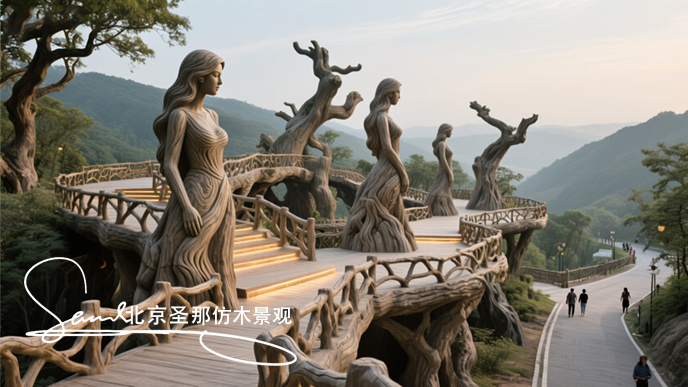 水泥仿木觀景臺.png 水泥仿木觀景臺