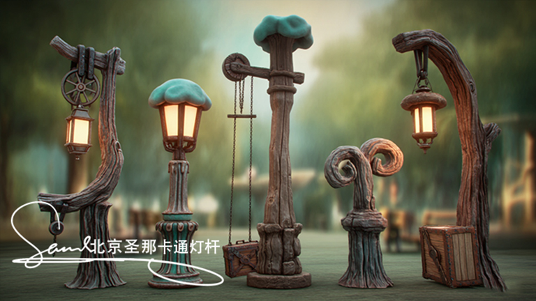 水泥仿木燈桿.jpg 水泥仿木燈桿